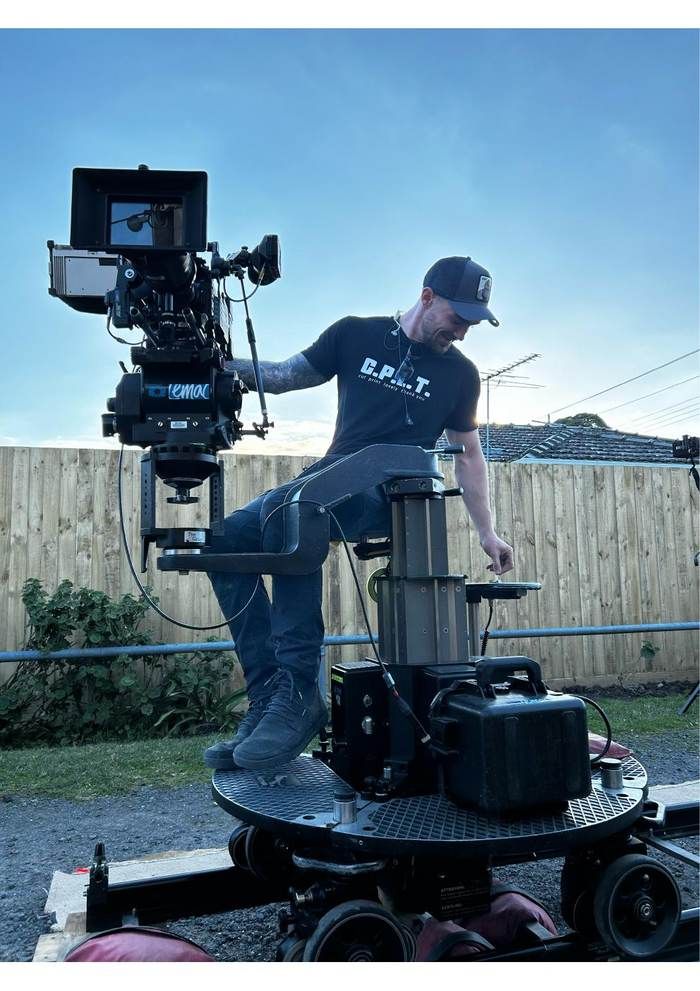 Tyler on set as a Film Grip